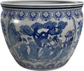 18" Ladies Blue & White Porcelain Fishbowl
