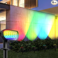 Ensenior Solar Spotlights Outdoor RGB, 7+1 Color Changing Mode Outdoor Landscape Lighting, IP65 Waterproof, Automatic ON/Off Solar Powered Spotlight, Halloween Christmas Decorations (6-Pack)
