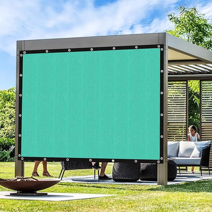 Artpuch Outdoor Pergola Shade Cover 5' X 9' Sun Shade Cloth with Grommets, 90% UV Protection Canopy Patio Privacy Screen (Customized Available) GN107, Turquoise