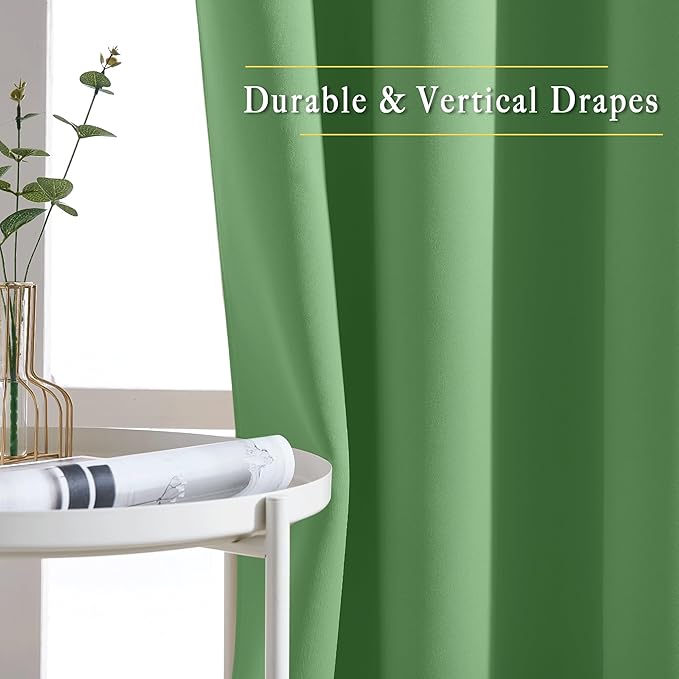 NICETOWN Blackout Curtains & Drapes - Privacy Thermal Efficiency Backdrop Curtains for Bedroom Room Divider Living Room Patio Sliding Glass Door, Wide 80 x Long 144 inch, Froest Green, 1 Panel