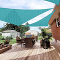 Patio Paradise 10' x 10' x 9'10" Sun Shade Sail Triangle Canopy, Permeable Shade Cloth Fabric Sunlight Block Patio Cover HDPE Deck Awning for Outdoor Backyard Pergolas Roof Shading, Turquoise