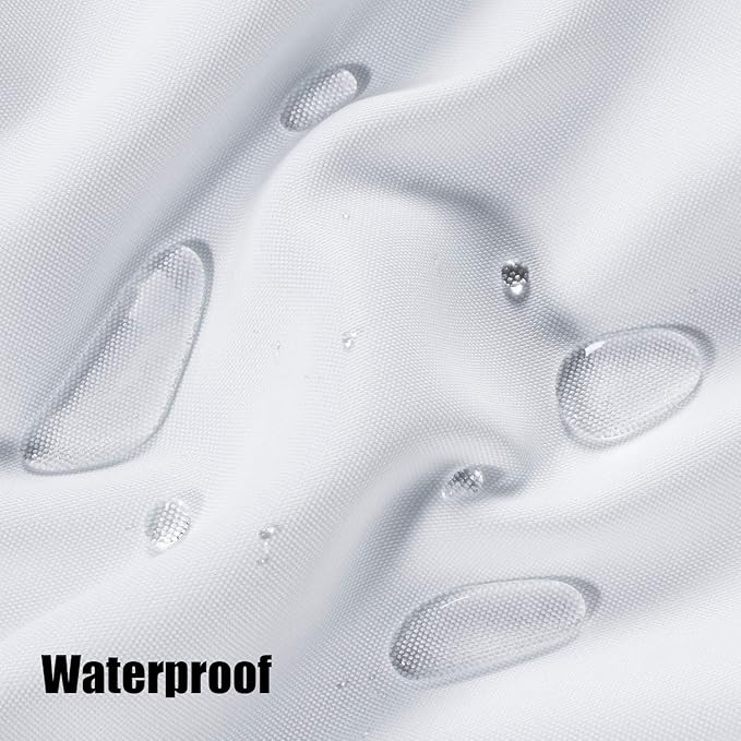 BONZER Waterproof Indoor/Outdoor Curtains for Patio Thick Privacy Grommet Curtains for Bedroom, Living Room, Porch, Pergola, Cabana, 1 Panel, 84W x 108L inch, White