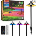 Lumary Smart Low Voltage Pathway Lights 24V 2000LM, Landscape Path Lights with RGBAI Color Changing, App/Remote Control, IP65 Waterproof Walkway Lights for Yard Driveway Garden, 4 Pack, Black Aluminum