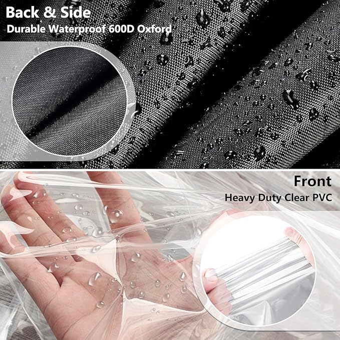 Waterproof Shelf Cover,Outdoor 600D Heavy Duty Dustproof Storage Shelves Cover,60''x24''x72'' Shelf Covers for Wire Shelving with Zippers,Storage Rack Covers with Clear Front