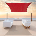 ColourTree 12' x 18' Red Rectangle CTAPS16 Sun Shade Sail Canopy Mesh Fabric UV Block UPF50 - Commercial Heavy Duty - 190 GSM - 3 Years Warranty