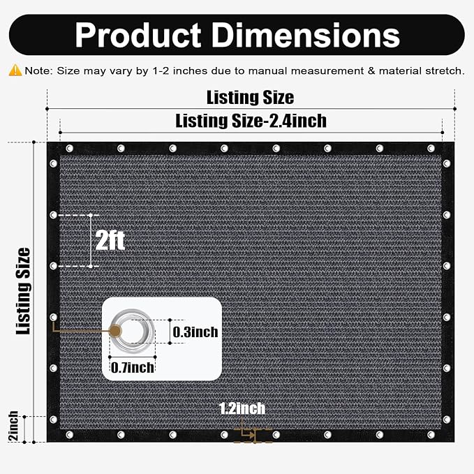 Artpuch 90% Sun Shade Cloth, 8 x 12 FT Pergola Shade Cover Canopy with Grommets, Sun Screen Fabric Tarp for Patio, Outdoor, Garden, Backyard, Dark Grey