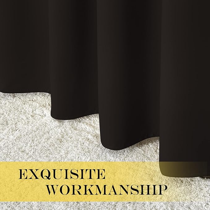 NICETOWN Blackout Curtains for Sliding Glass Door Room Divider Noise Reduce Curtain Panel Portable Window Screen Sliding Partition, W100 x L102 inches, 1 Panel, Toffee Brown