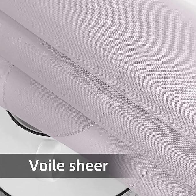 SpaceDresser Waterproof Outdoor Sheer Curtains for Patio - 2 Panels Rod Pocket Indoor Voile Sheer Curtain for Living Room,100W x 84L inch, Silver Grey