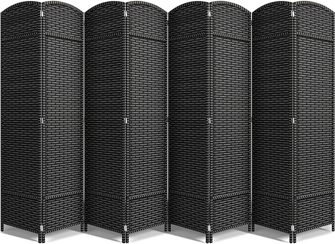 Sorbus 8 Panel Room Divider 6 ft. Tall - Privacy Screen, Extra Wide Double Hinged Panels, Mesh Hand-Woven Design, Partition Room Dividers and Folding Privacy Screens, Wall Divider for Room Separation