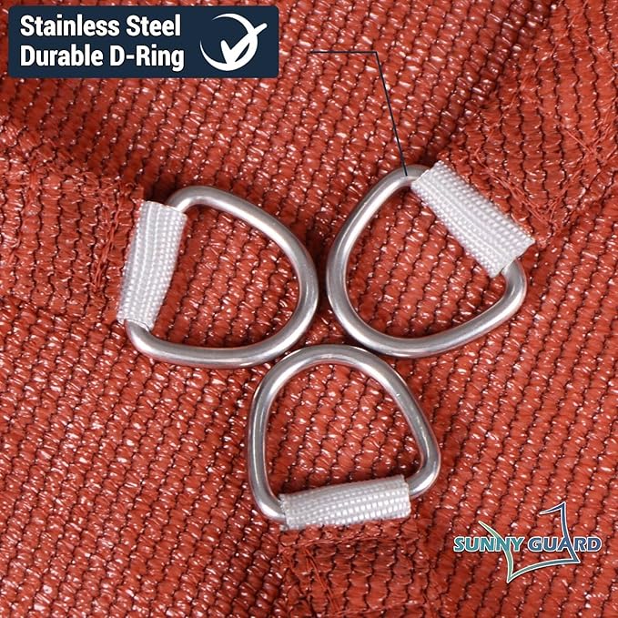 SUNNY GUARD Custom Size 14'x16'x16' Terra Red Sun Shade Sail Right Triangle UV Block Shade for Backyard Yard Patio Deck Garden(Customized)