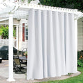 RYB HOME Extra Wide Outdoor Curtains for Patio Waterproof Heavy Duty Thermal Insulated in Summer Full Coverage Privacy for Porch, Cabana & Pool, W120 x L95, Greyish White, 1 Panel