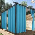 HolidayIdeas Outdoor Curtains for Patio Waterproof, 4 Panels - 54 x 120 Inch - Privacy Protection & Light Filtering Curtains Teal Grommet Outside Curtains for Porch, Gazebo, Pergola, Backyard