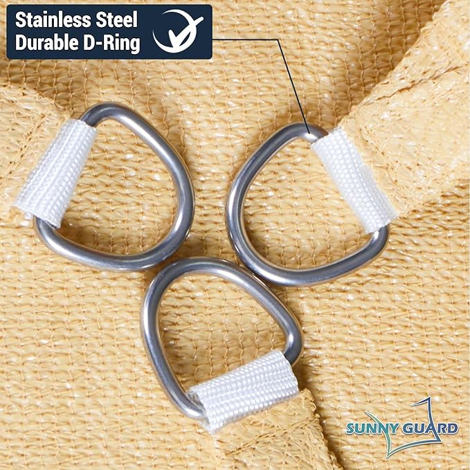 SUNNY GUARD Custom Size 12'x14'x18.4'Sand Sun Shade Sail Right Triangle UV Block Shade for Backyard Yard Patio Deck Garden(Customized)
