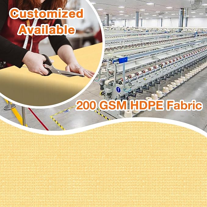 Artpuch Outdoor Pergola Shade Cover 21x21 FT Sun Shade Cloth with Grommets Sand 90% UV Protection Canopy Patio Privacy Screen (Customized Available)