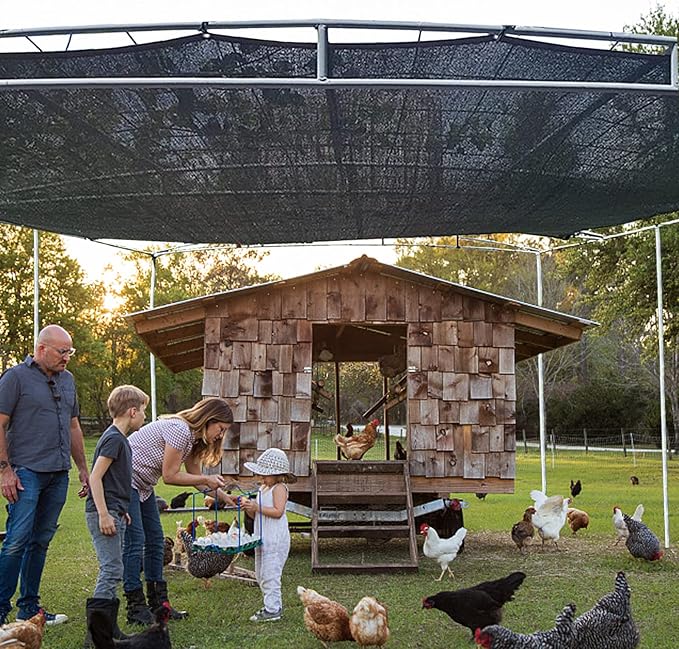 QLOFEI 18x30 FT Shade Cloth for Garden, 80-90% Sunblock Shade Neting Cover with Grommets, Sun Screens for Patio Plants Greenhouse, Shade Sails for Kennel Chicken Coop Pergola Outdoor