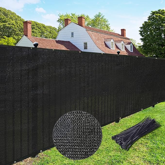 UPGRADE Privacy Fence Screen 3'x39' Black Outdoor 90% Visibility Blockage 170 GSM Mesh Shade Cover Panels for Backyard,Balcony,Home Decoration with Zip Ties,Customized Avaliable