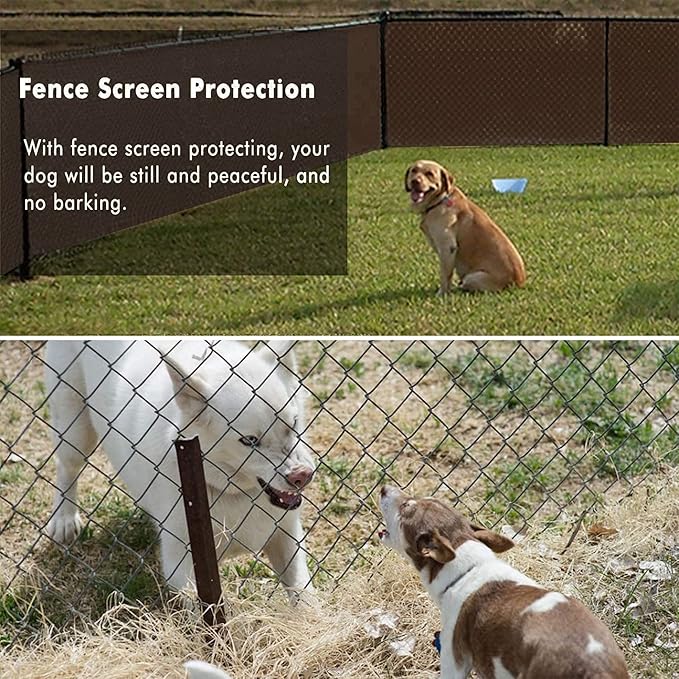 UPGRADE Privacy Fence Screen 5'x48' Brown Outdoor 90% Visibility Blockage 170 GSM Mesh Shade Cover Panels for Backyard,Balcony,Home Decoration with Zip Ties,Customized Avaliable