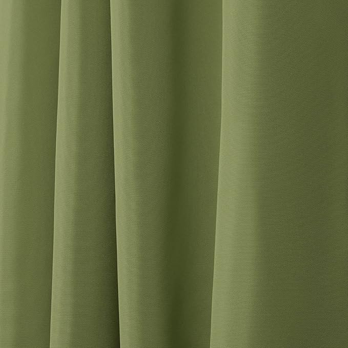 NICOLE MILLER NEW YORK Canvas Indoor/Outdoor Grommet Top Curtain Panel Pair, 54"x108", Green Apple