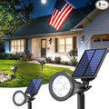Solar Lights Outdoor Waterproof IP65,6500K Super Bright LED,2 Lighting Modes, Solar Powered Yard Garden Solar Spot Lights for Flag Landscape Auto On/Off-2 Pack