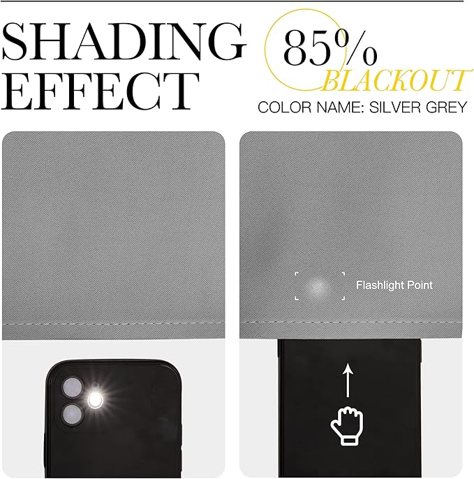 NICETOWN Extra Long Blackout Curtain Drape - (52 by 108-inch, Silver Grey, 1 Panel) Window Treatment Light Blocking Privacy Curtain Panel for Home Decoration