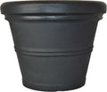 Tusco Products RR20BK Classic Rolled Rim Garden Planter, 20", Black