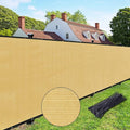 UPGRADE Privacy Fence Screen 4'x1' Sand Outdoor 90% Visibility Blockage 170 GSM Mesh Shade Cover Panels for Backyard,Balcony,Home Decoration with Zip Ties,Customized Avaliable