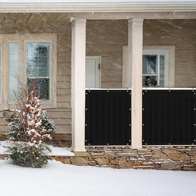 UPGRADE Privacy Fence Screen 5'x21' Black Outdoor 90% Visibility Blockage 170 GSM Mesh Shade Cover Panels for Backyard,Balcony,Home Decoration with Zip Ties,Customized Avaliable