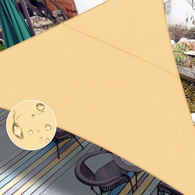 LOVE STORY Right Triangle 12'x12'x17' Waterproof Sun Shade Sail Canopy UV Block for Outdoor Patio Backyard Carport,Sand(We Make Custom Size)