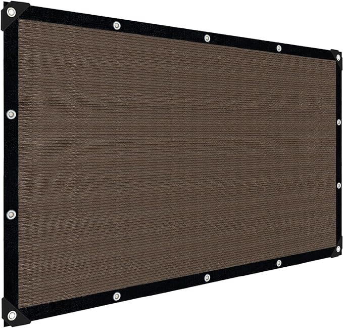 Sun Shade Cloth with Grommets,90% UV Protection Shade Fabric,Pergola Shade Cover Canopy Fence Privacy Screen Balcony,Brown Sunshades for Patio Pergola Garden Backyard Outdoor,Mocha-8x20FT