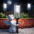 Solar Pathway Lights Outdoor Waterproof 4 Pack Upgraded Solar Walkway Landscape Lighting Outside Driveway Lights,Auto On/Off for Yard Lawn Patio (Cool White)