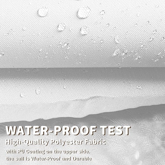 LOVE STORY Rectangle 10'x16' Waterproof Sun Shade Sail Canopy UV Block for Outdoor Patio Backyard Carport,White(We Make Custom Size)