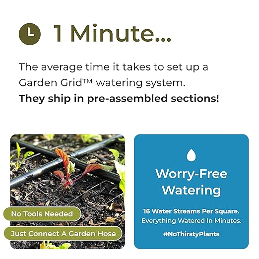 The Garden Grid | Pre-Assembled Garden Bed Watering System – Waters Every Plant Evenly, 2-Minute Setup, Hassle-Free Design Lasts 5–10x Longer Than Drip Kits | USA-Made | 3x8 (33.5"x88")