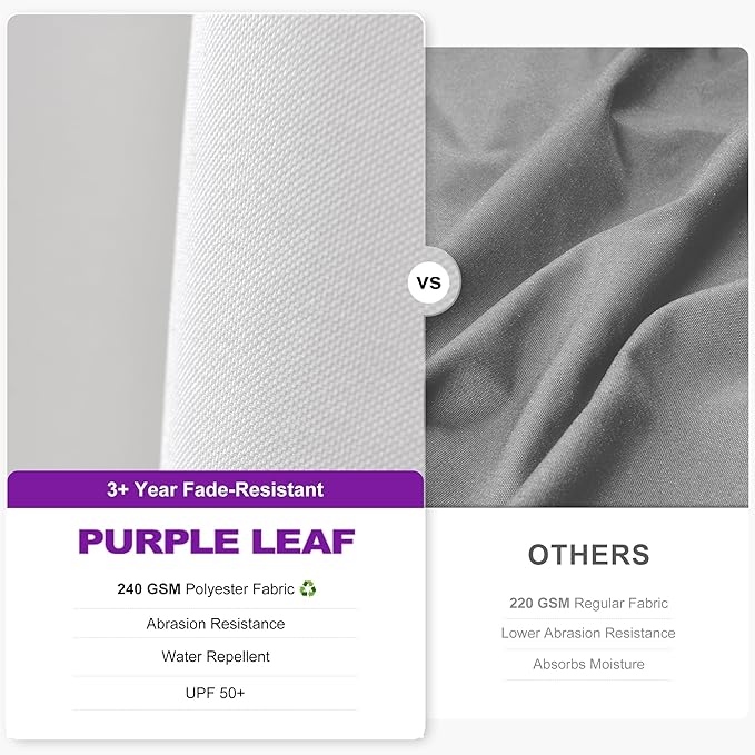 PURPLE LEAF 9' X 12' Left-right Tilt Patio Umbrella Outdoor Cantilever Swivel Rectangle Umbrella Aluminum Offset Umbrella with 360-degree Rotation for Garden Deck Pool Patio White