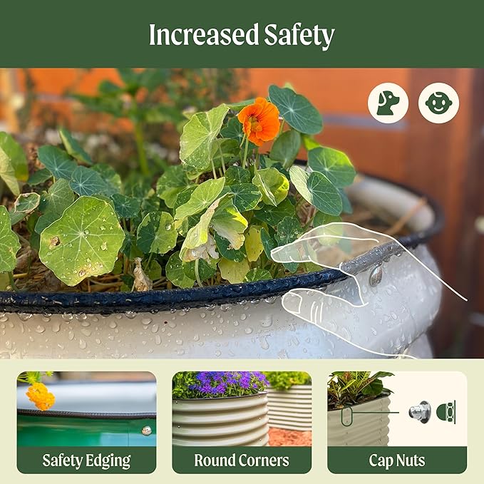32" Extra Tall Raised Garden Bed Kits, 3.5 x 3.5 x 2.7ft Raised Planter Box Outdoor, 2 x 5 x 2.7ft Deep Root 4 in 1 Modular Metal Raised Beds for Gardening Vegetables Flowers Fruits - Sky Blue
