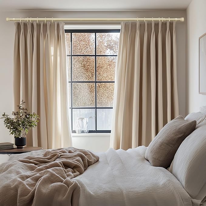 Antique White Curtain Rods for Windows 28 to 48 Inches Heavy Duty Adjustable 1" Diameter Window Rod with Decorative Finials for Bedroom Living Room Kitchen Outdoor Farmhouse