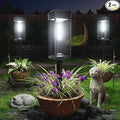 Solar Pathway Lights Outdoor, 2 Pack Bright Solar Lights Outdoor, IP65 Waterproof Solar Garden Lights Solar Powered Landscape Lighting for Yard Patio Walkway Driveway Pathway (Cool White)