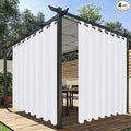 HolidayIdeas Extra Wide Outdoor Curtains for Patio Waterproof, 4 Panels - 110 x 108 Inch - Privacy & Light Filtering Curtains White Grommet Outside Curtains for Porch, Gazebo, Pergola, Backyard