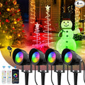 Spot Lights Outdoor, Smart RGBW LED Color Changing Landscape Lighting with APP and Remote Control, Music Mode, DIY Scenes, Timing, IP65 Waterproof Spotlight Plug in for Yard Garden, 4 Pack
