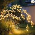 JJGoo Solar Garden Lights, New Upgraded 2 Pack Solar Swaying Starburst Light, Waterproof Fireworks Outdoor Lights, Yard Patio Pathway Decoration, Warm White