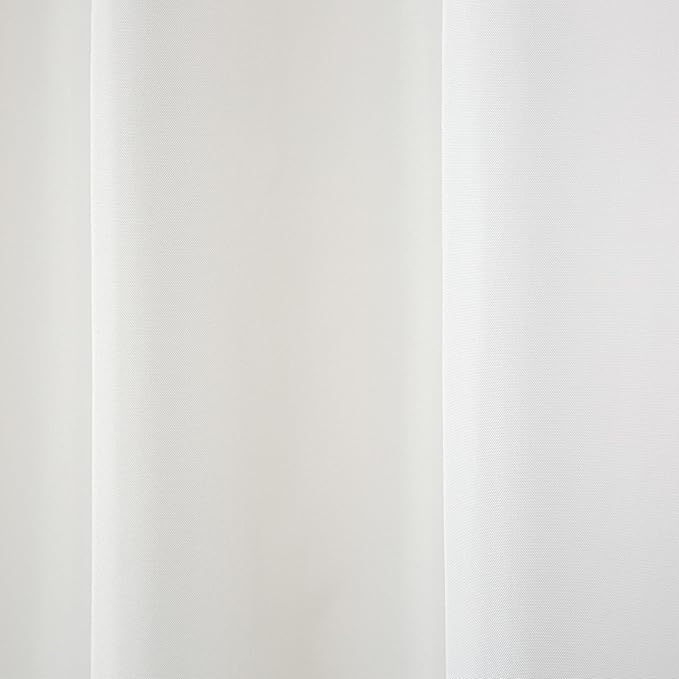 Town & Country Basics Cabana Solid Heavyweight Indoor Outdoor Curtains, Light Filtering Opacity with Grommet Top, Water Repellent, 2-Pack Set, 54"x132", White