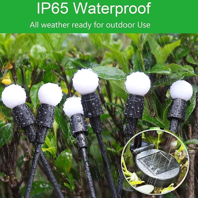 8-Pack Garden Solar Lights, 64 LED Solar Light Outdoor for Garden Decor, Waterproof Firefly Light Outdoor (Sway by Wind), Swaying Light for Outside Yard Pathway Landscape Decorations (Warm White)