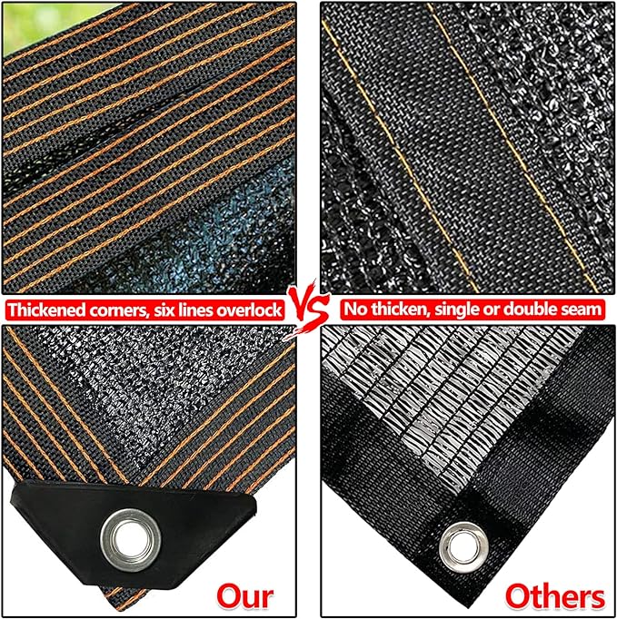 QLOFEI 18x30 FT Shade Cloth for Garden, 80-90% Sunblock Shade Neting Cover with Grommets, Sun Screens for Patio Plants Greenhouse, Shade Sails for Kennel Chicken Coop Pergola Outdoor