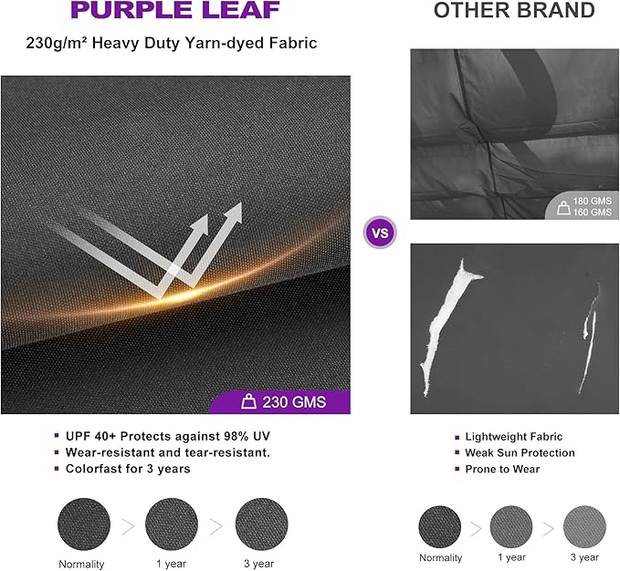 PURPLE LEAF Outdoor Retractable Pergola with Curtains 10' x 10' Patio Aluminum Pergola with Sun Shade Canopy for Backyard Deck Garden Modern Metal Pergola, Gray