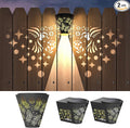 2 Pack Solar Fence Lights Outdoor Wall lihgts Decorations Metal Solar Deck Lights Waterproof LED Solar Powered Step Light Warm White Decorative Lighting for Garden, Front Door (Hummingbird)