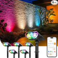 Linkind Smart Solar Lights Outdoor SL5 with Motion Sensor, APP Control Color Changing Solar Spot Lights Outdoor, St. Patrick's Day Decorations, IP65 Landscape Lighting for Yard, Garden, Path(6 Pack)