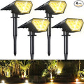Biling Solar Spot Lights Outdoor, Bright 700 Lumen Solar Outdoor Lights IP67 Waterproof Adjustable Landscape Spotlights for House Tree Patio Pathway Yard Garden Driveway - Warm White(4 Pack)