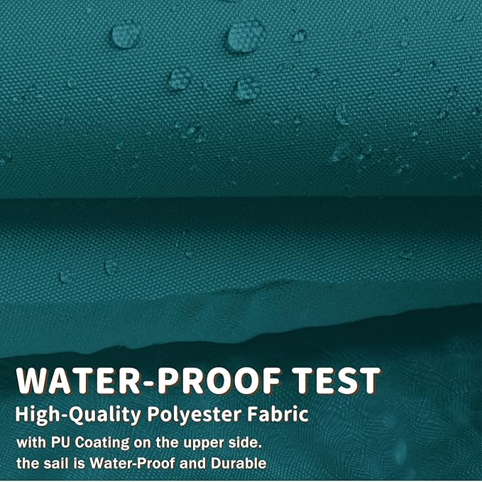 LOVE STORY Rectangle 6'x6' Waterproof Sun Shade Sail Canopy UV Block for Outdoor Patio Backyard Carport,Turquoise Blue(We Make Custom Size)