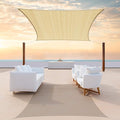 ColourTree TAPR1616 Custom Size 8' x 19' Beige Sun Shade Sail Canopy UV Block UPF50 Rectangle - Commercial Standard Heavy Duty - 190 GSM - 3 Years Warranty