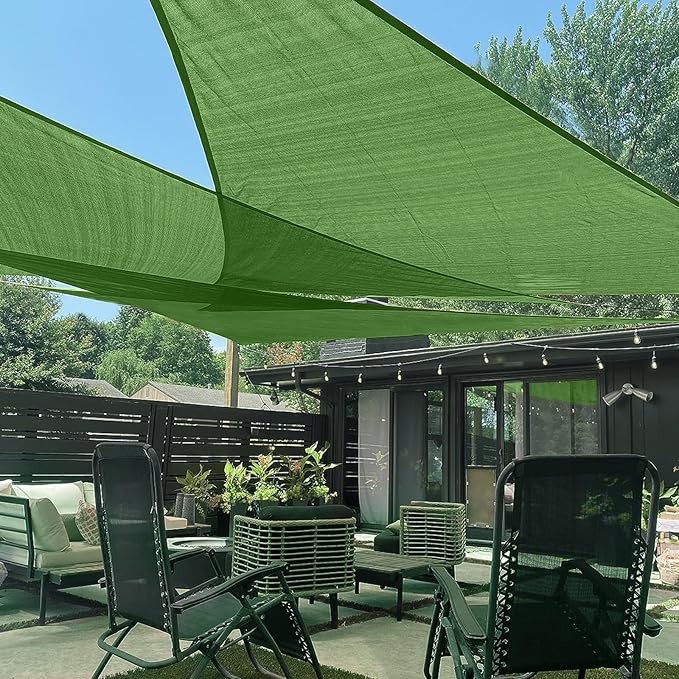 LOVE STORY Custom Size 8'x11'x13.6' Piquant Green Sun Shade Sail Right Triangle Sunshade Fabric Awning Canopy for Patio Backyard Carport Pergola (Customized)