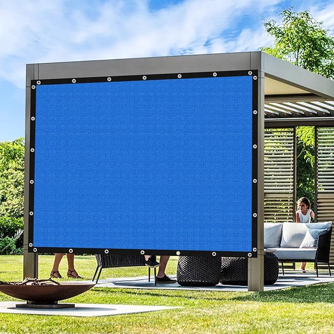 Artpuch Outdoor Pergola Shade Cover 10' X 20' Sun Shade Cloth with Grommets, 90% UV Protection Canopy Patio Privacy Screen (Customized Available) GN107, Blue